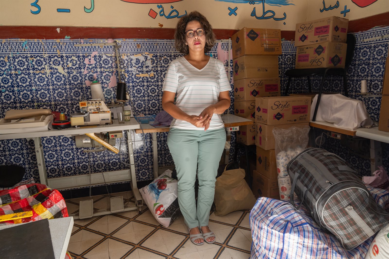 Sanae Zaima is voorzitter van een vrouwenorganisatie in Marokko en helpt getroffen families. 