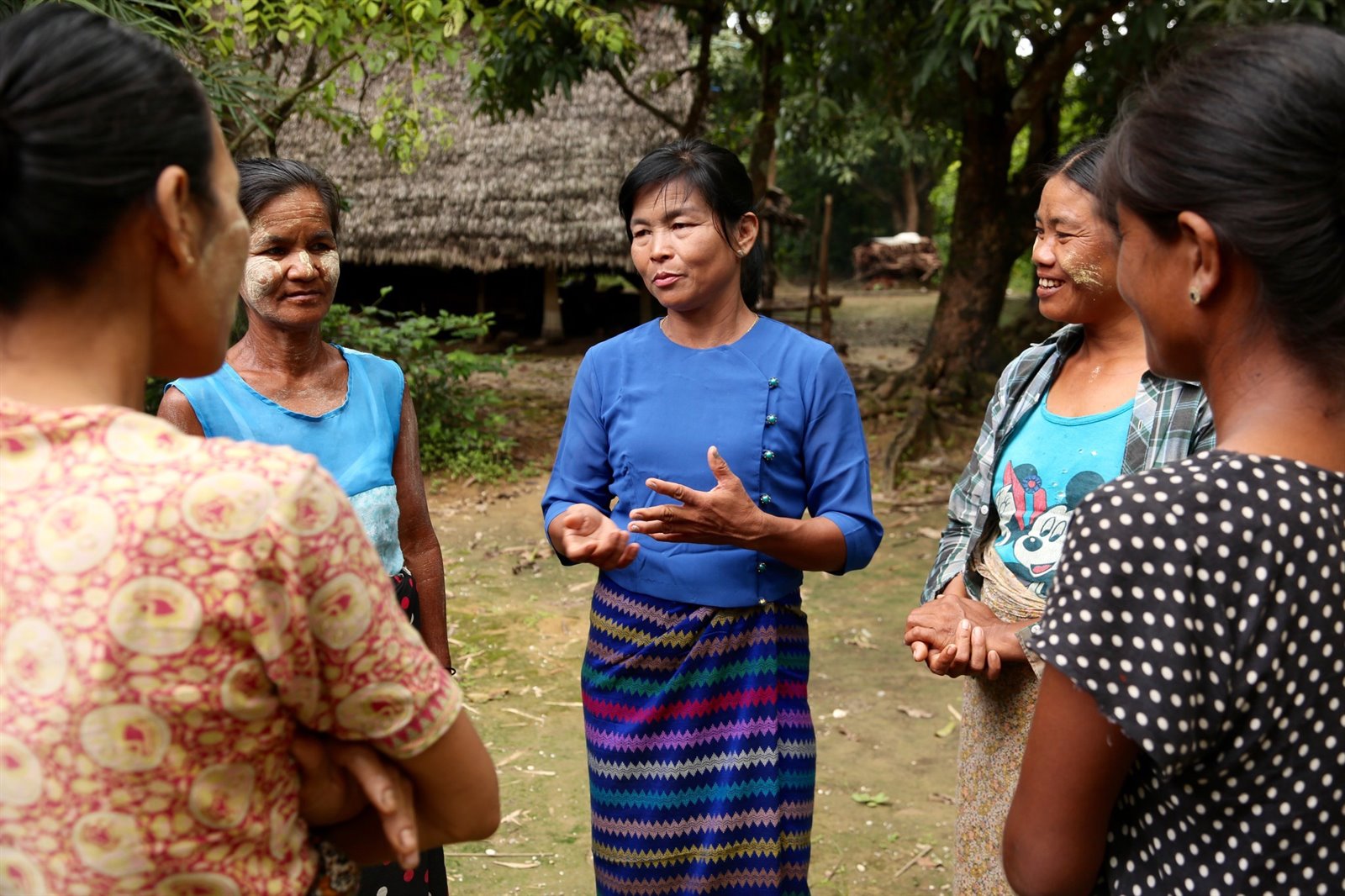 Daw Ma Khine Oo epitomises effective women's leadership. Supported by Oxfam, Daw Ma Khine Oo is very active in the community, advocating for community needs and supporting others when their rights are infringed.