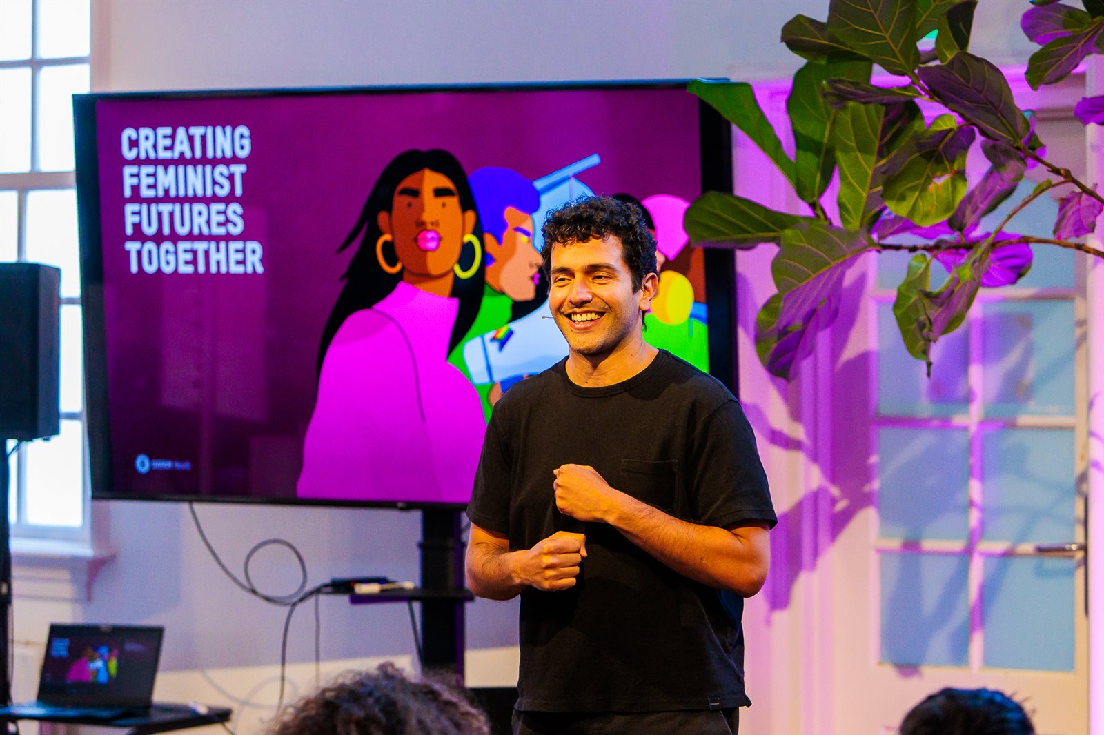 David Lester, a multidisciplinary creative from Caracas, got us back into our bodies with some movement and laughter.